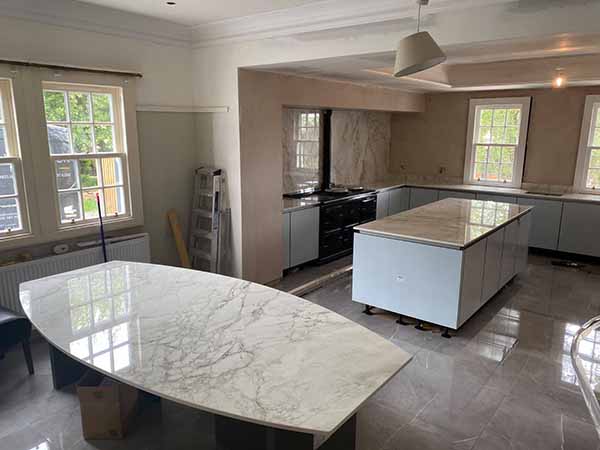TNBC Custom Home Building Process for bespoke kitchen with 2 islands