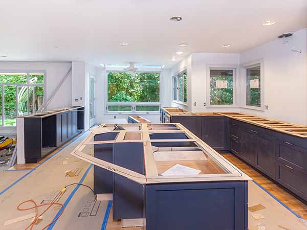home renovation underway for kitchen diner