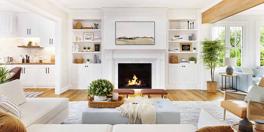 Future-Proof with Adaptable Spaces in living room in custom built home